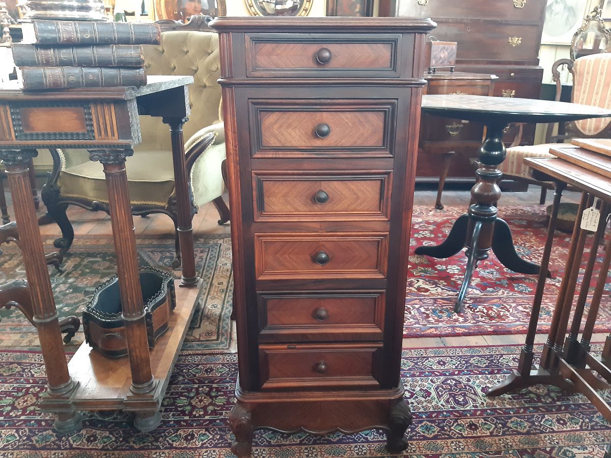 19th century French rosewood bedside cabinet
